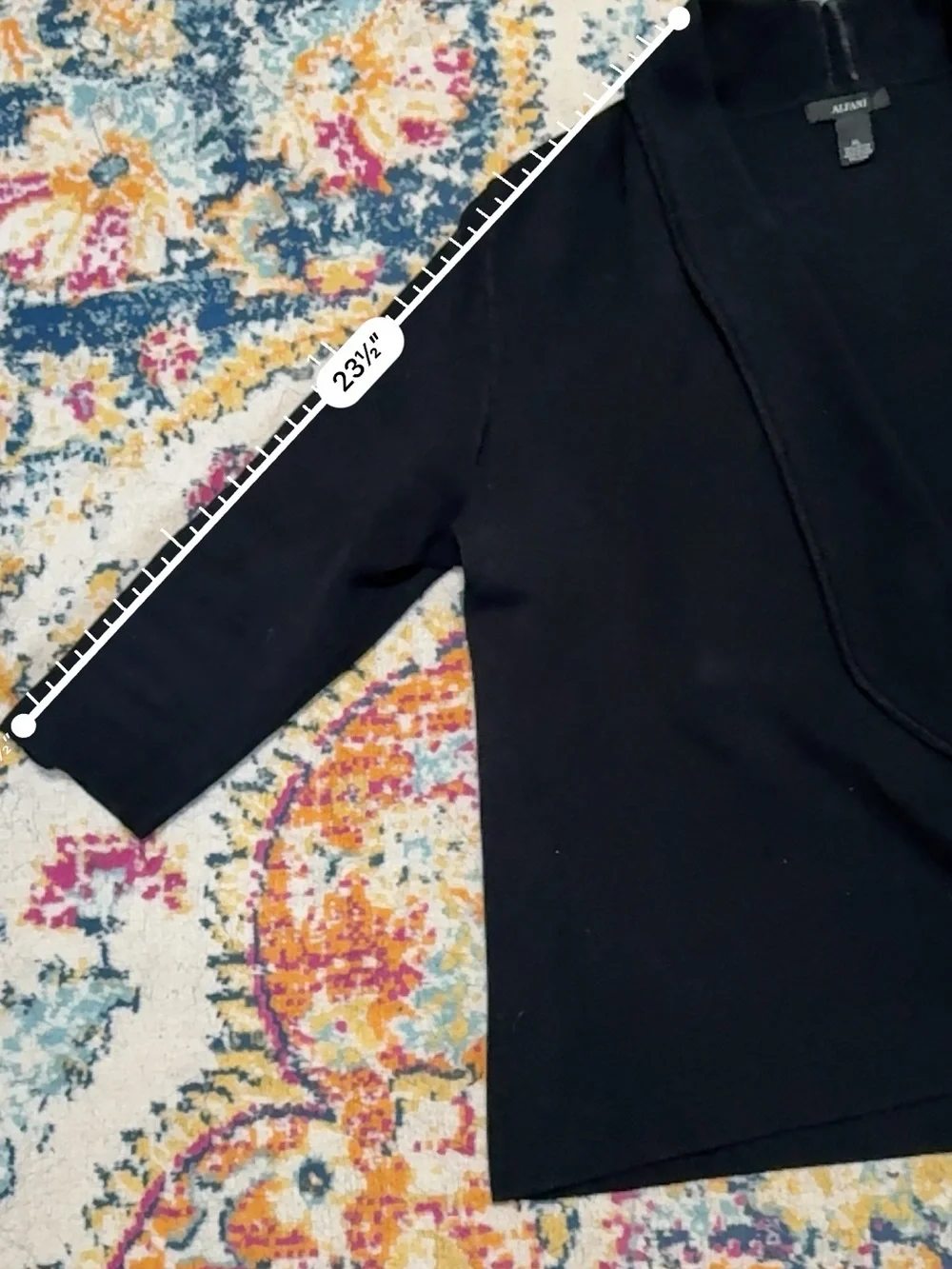 Alfani Black Open Front Shawl Collar Cardigan Sweater Women’s XL Knit